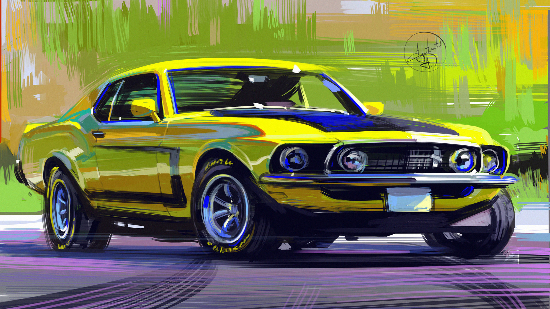 Ford Mustang 1969 artwork