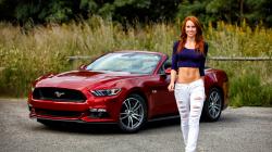 Red Mustang and Redhead babe